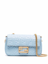 Fendi Medium Light Blue Baguette Chain Bag