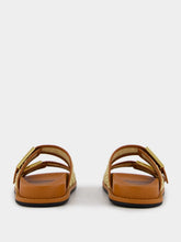 Fendi Double-Band Flat Leather Slides