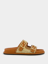 Fendi Double-Band Flat Leather Slides