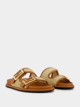 Fendi Double-Band Flat Leather Slides