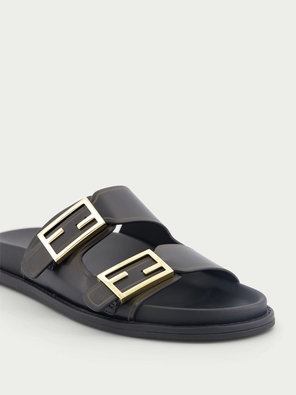 FendiFeel Leather Slides at Fashion Clinic