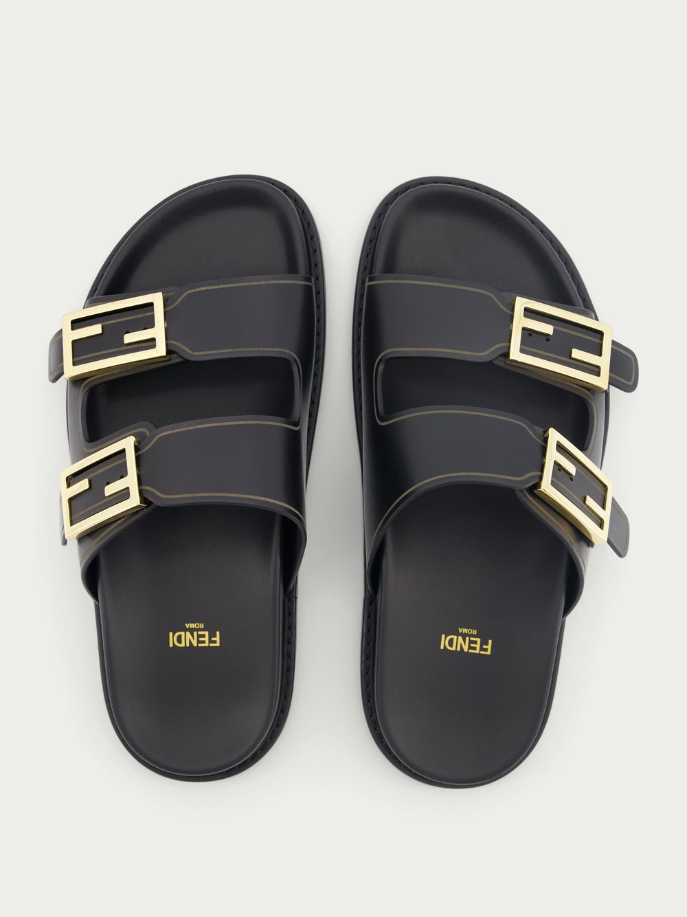 FendiFeel Leather Slides at Fashion Clinic