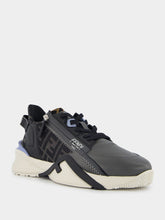 Fendi Flow Grey Leather Low-Top Sneakers