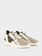 Fendi Flow Beige Leather Low-Top Sneakers
