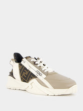 Fendi Flow Beige Leather Low-Top Sneakers