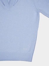 Fendi Light Blue Cut-Out Detail Cashmere Jumper