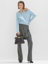 Fendi Light Blue Cut-Out Detail Cashmere Jumper