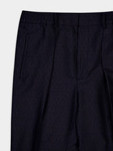 Fendi Straight-Cut Blue Wool Trousers