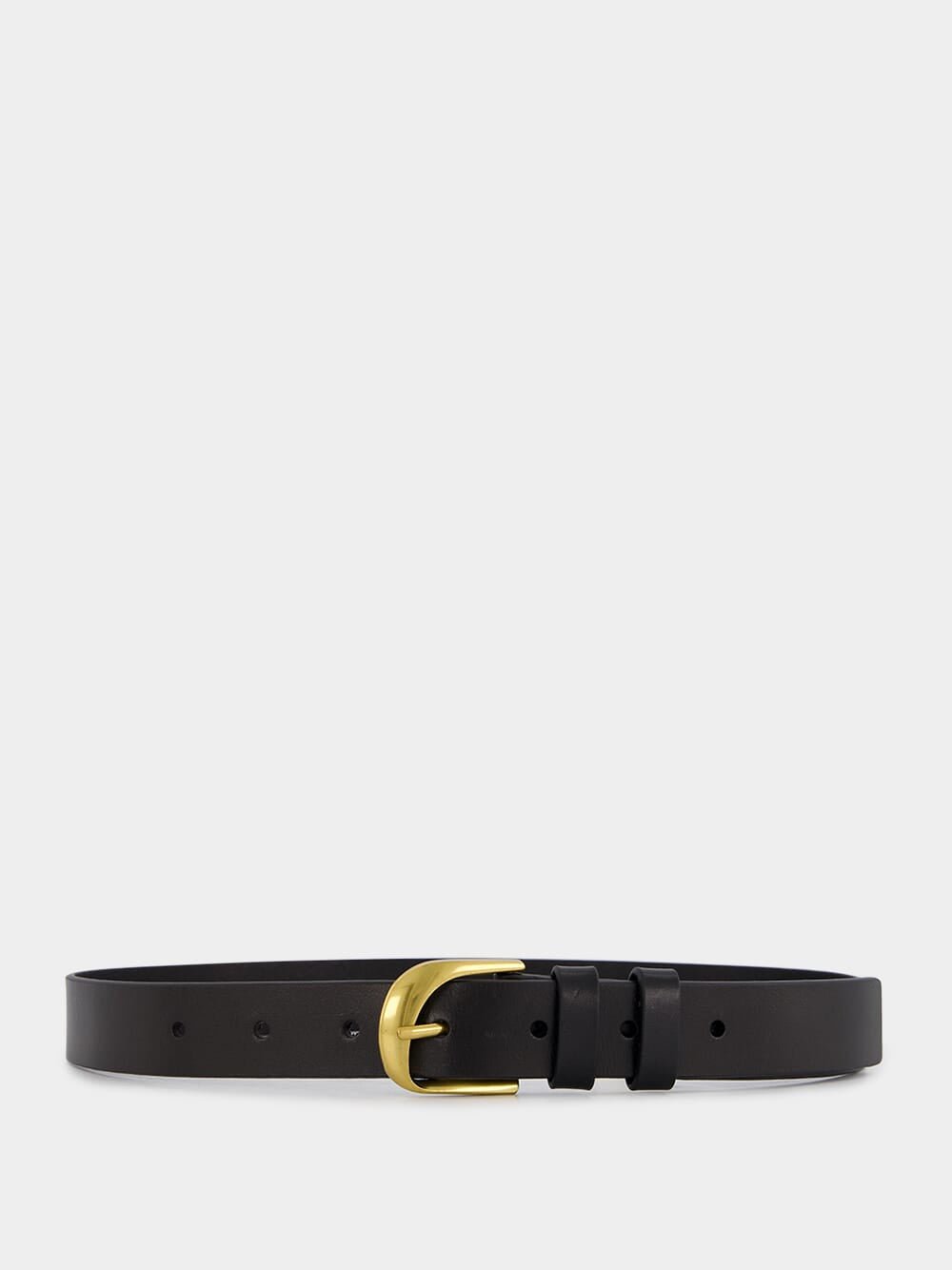 FrameClassic Black and Gold Leather Belt at Fashion Clinic