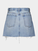 Frame Ripped High-Waisted Denim Skirt