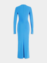 Givenchy Draped L/S C-Neck Long Dress