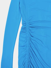 Givenchy Draped L/S C-Neck Long Dress