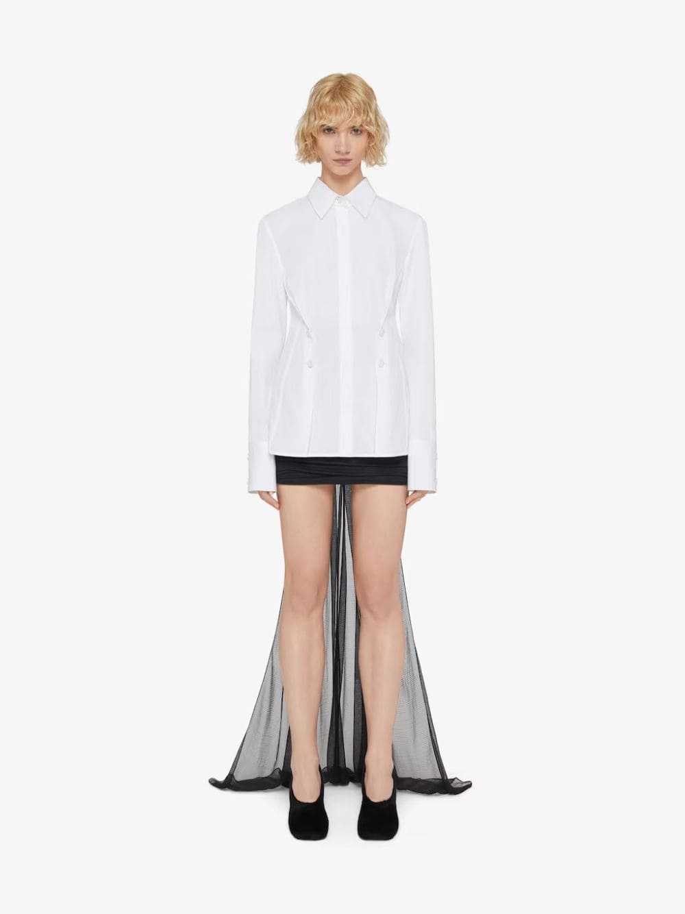 GivenchyPleated Effect Popelin Cotton Shirt at Fashion Clinic