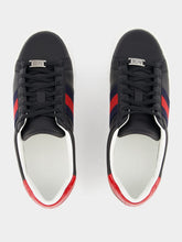 Gucci Ace Web-Trim Leather Sneakers