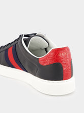 Gucci Ace Web-Trim Leather Sneakers