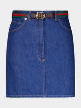 Gucci Belted Denim Miniskirt