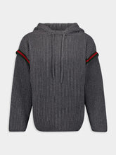 Gucci Cashmere Ribbed-Knit Hoodie