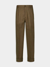 Gucci Check-Pattern Wool Trousers