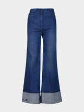 Gucci Denim Trousers With Gucci Print