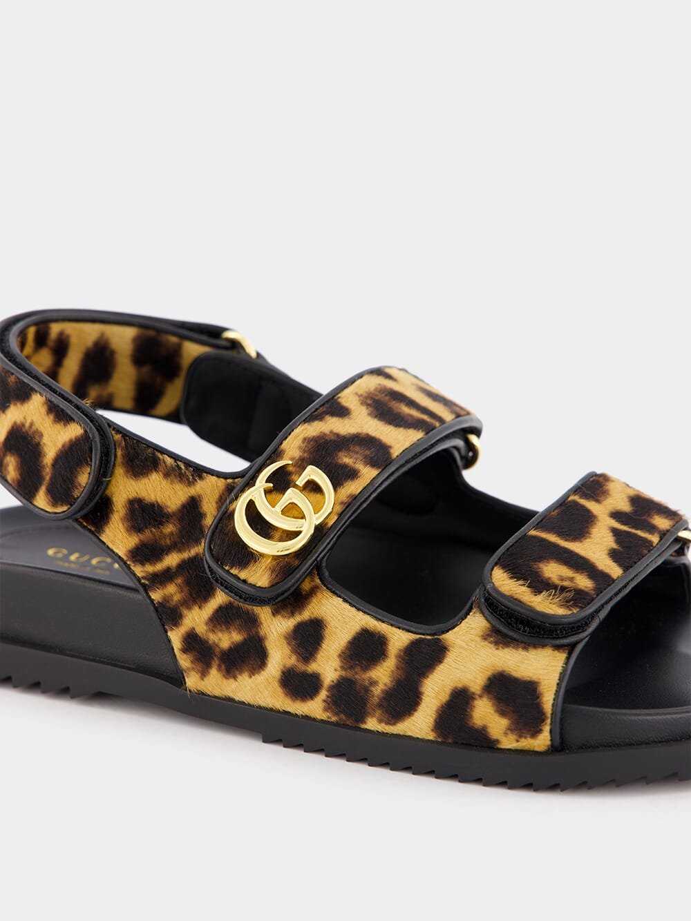 Double G Leopard Print Sandal