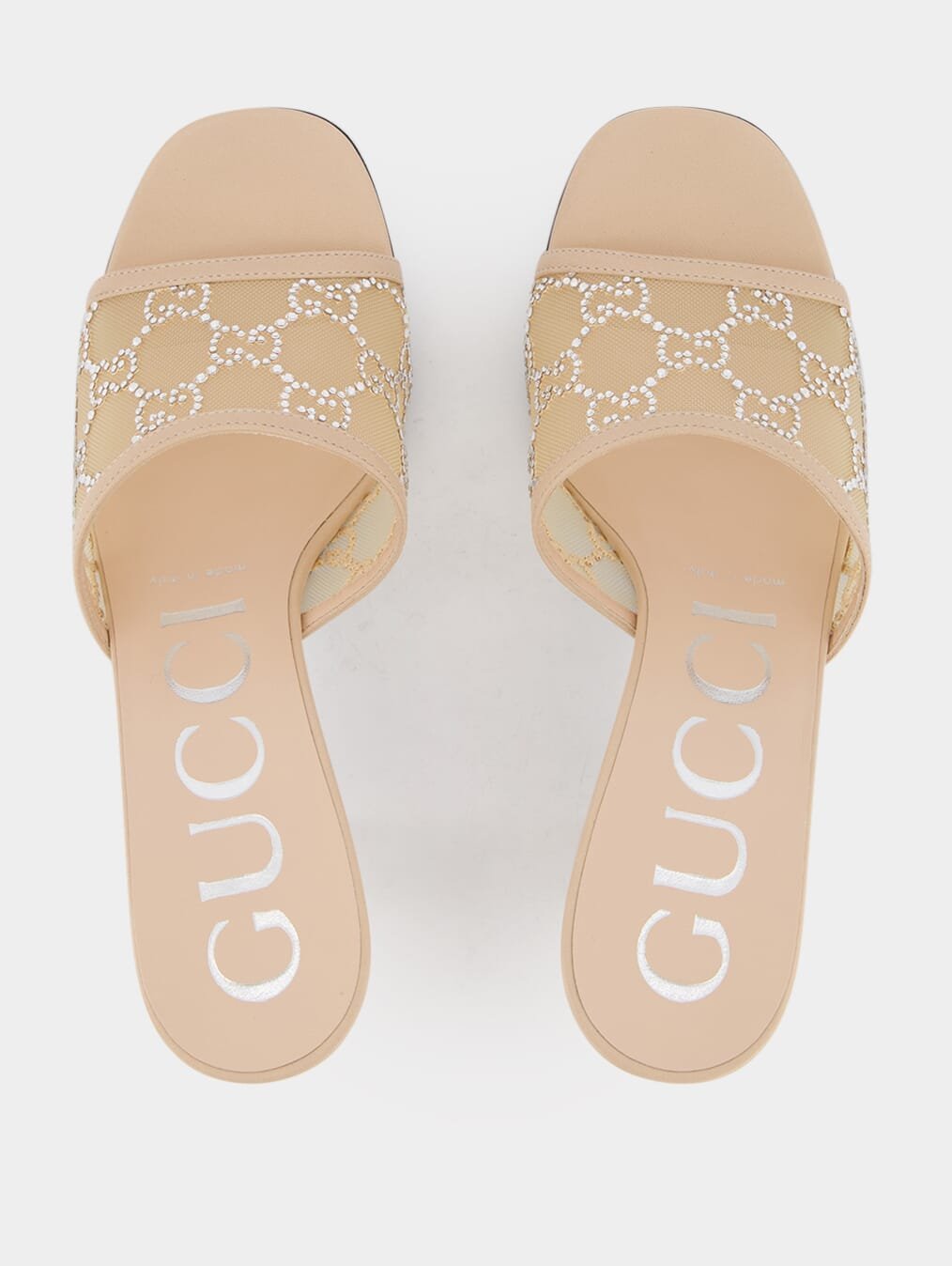 GucciGG 76mm Rhinestone Mules at Fashion Clinic