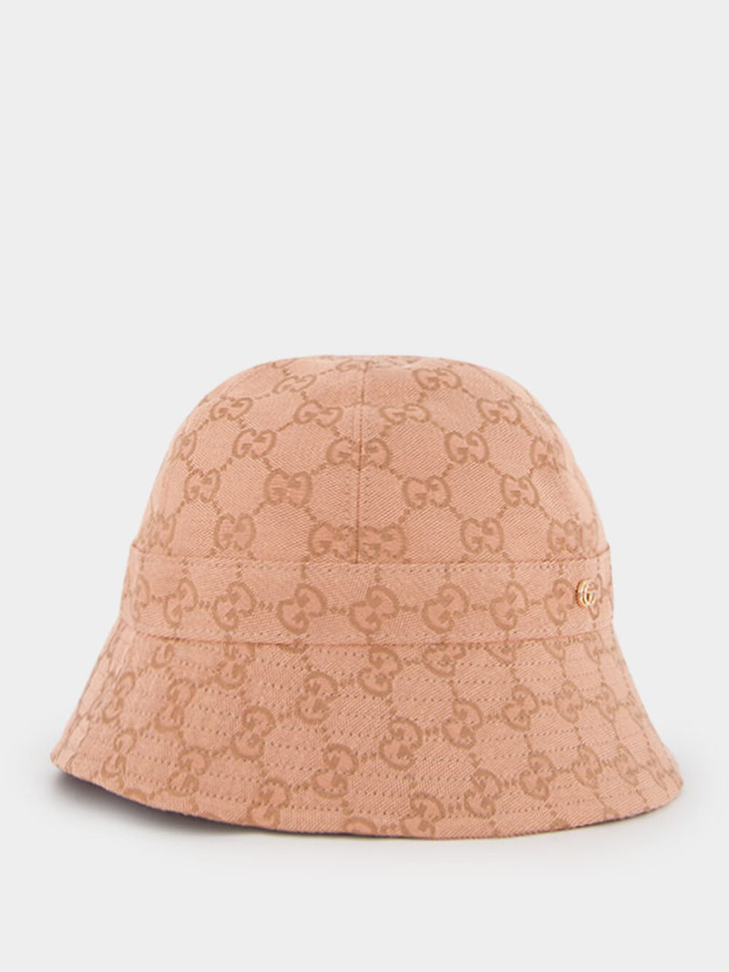 Gg canvas bucket best sale hat with double g