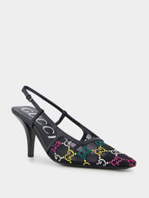 Gucci GG Crystal-Embellished Mesh 75mm  Pumps