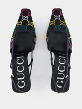 Gucci GG Crystal-Embellished Mesh 75mm  Pumps