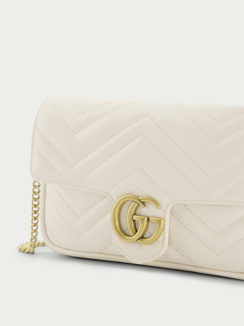 Gg marmont matelassé hot sale mini bag white