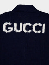 Gucci Intarsia-Knit Logo Wool Cardigan
