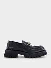 Gucci Interlocking G Lug Sole Leather Loafers