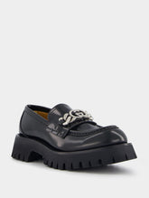 Gucci Interlocking G Lug Sole Leather Loafers