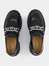 Gucci Interlocking G Lug Sole Leather Loafers