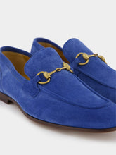 Gucci Jordaan Blue Suede Loafers