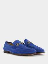 Gucci Jordaan Blue Suede Loafers