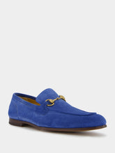 Gucci Jordaan Blue Suede Loafers