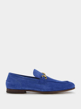 Gucci Jordaan Blue Suede Loafers