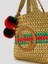 Gucci Medium Tote Bag In Natural Raffia Effect