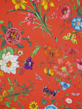 Gucci Orange Flora Print Silk Carré