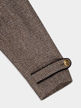 Gucci Velvet-Trim Wool-Blend Herringbone Coat