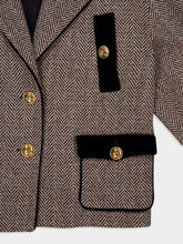 Gucci Velvet-Trim Wool-Blend Herringbone Coat