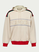 Gucci Web-Stripe Logo-Embossed Hoodie