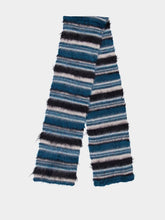 Isabel Marant Duke Striped Brushed Blue Scarf