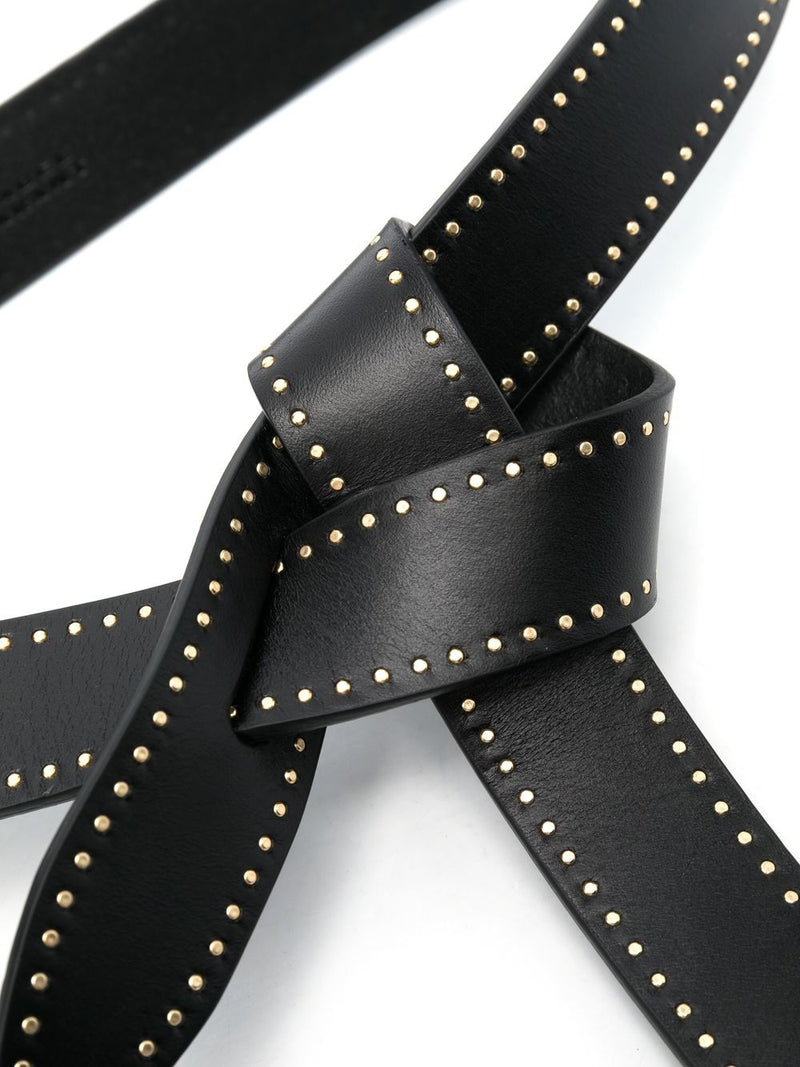 Isabel Marant Lecce Knotted Stud Belt Black