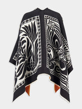 La DoubleJ Mix Tiles Black Wool Poncho