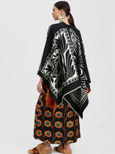 La DoubleJ Mix Tiles Black Wool Poncho