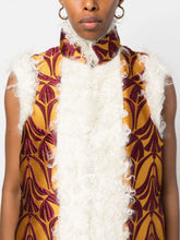 La DoubleJ Patterned-Brocade Shearling-Trim Vest