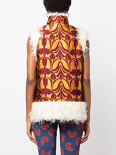 La DoubleJ Patterned-Brocade Shearling-Trim Vest