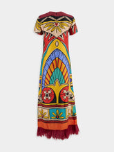 La DoubleJ Silk Twill Dress with Feathers