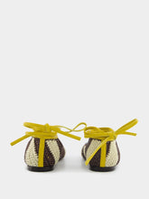 La DoubleJ Veneziana Striped Raffia Ballerina Shoes